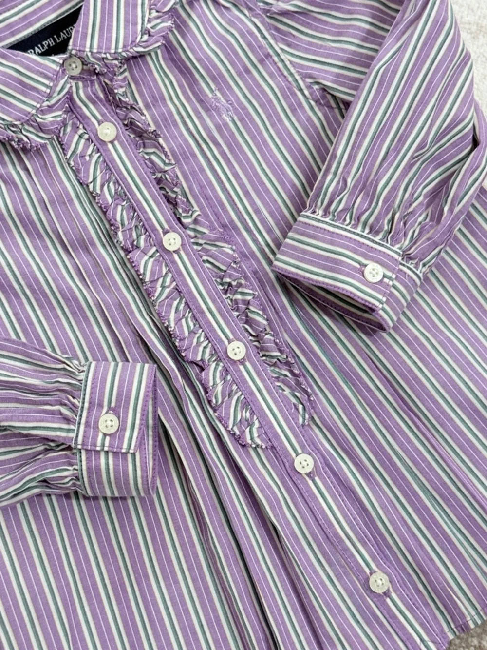 Ralph Lauren Lilac Stripe Button Down 12M